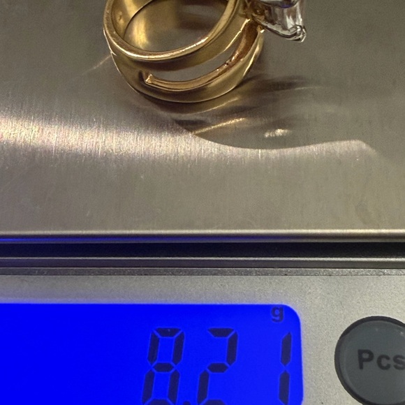 ✨ Vintage 1970s Marquise CZ Cigar Band Statement Ring - Picture 5 of 10